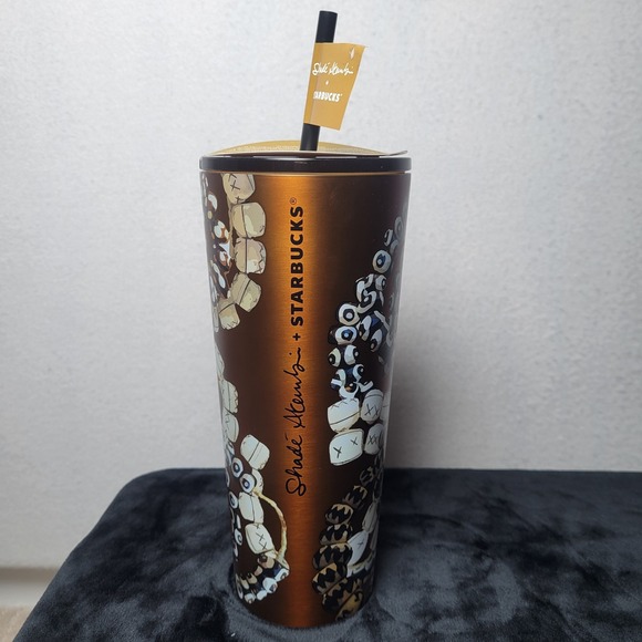 Starbucks 2025 Shade Akanbi Batik Beads Stainless Steel Cold Cup 24 oz - Picture 1 of 6